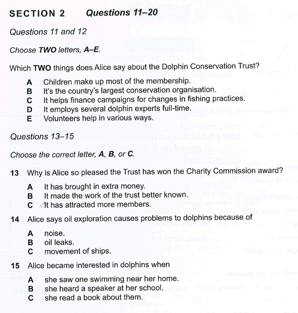 TEST 39 - IELTS Listening